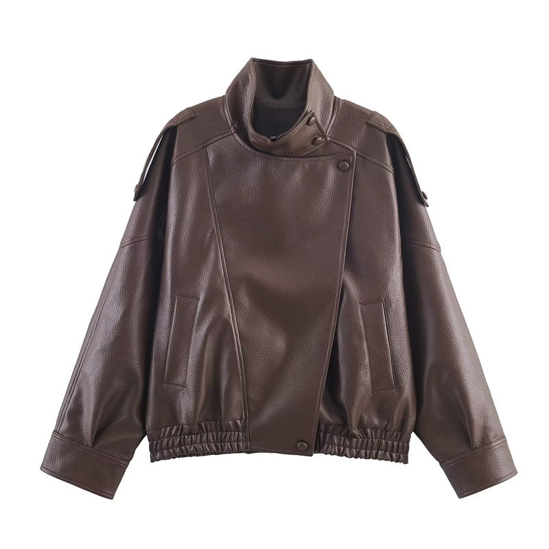 Chaqueta de cuero asimétrica Gatita